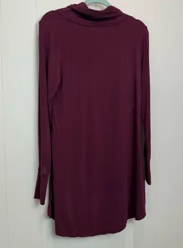 Cuddl Duds Softwear With Stretch Modal Purple Cowl Neck Pullover Top Size Medium