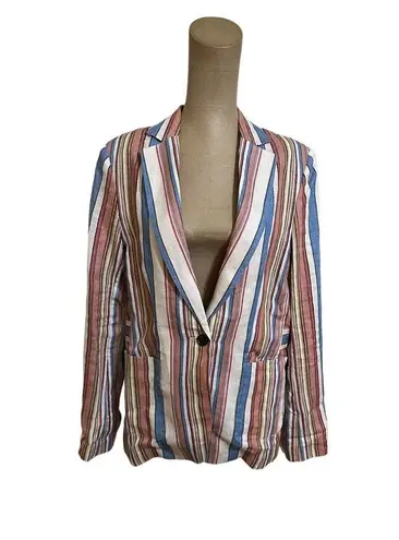 Frame  linen striped blazer size 6