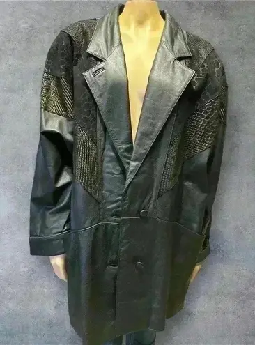 Vintage Venezia women’s size 1X leather long sleeve jacket Black