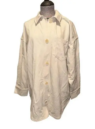 Madewell  Cream Colored Oversized Button Down Shacket Size XS