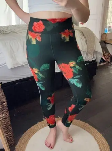 Noli Floral Patterned Striped Leggings