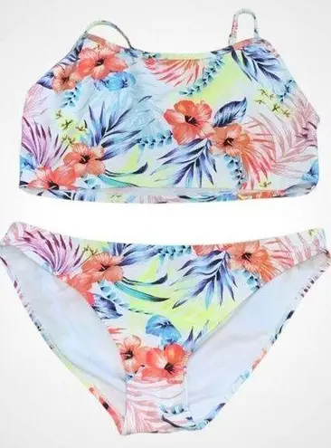 Endless Waves Tropical Bikini Swimsuit Set with Sporty Crop Top Jr L 11