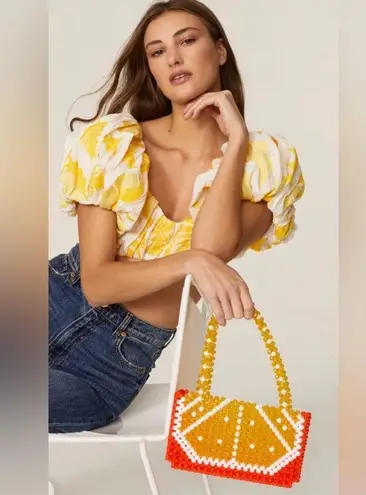 Susan Alexandra Citrus Beaded Mini Bag Orange Fruit