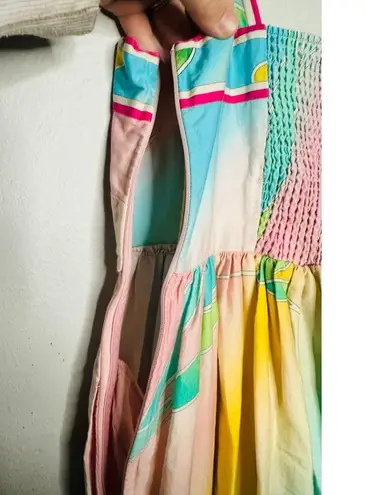 Hunter Bell Multicolored Floral Rita Gradient Empire Waist Flowy Midi Dress XS