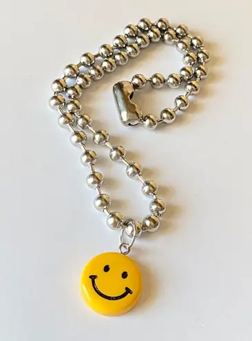 Handmade smiley funky kawaii y2k grunge style big ball chain necklace💛