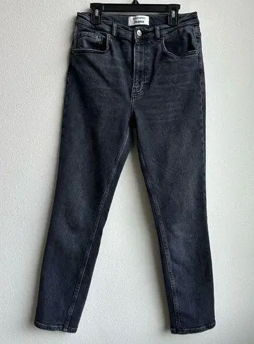 Reformation  Black Wash Jeans Slim Straight High Rise Ankle color Avalon Size 28