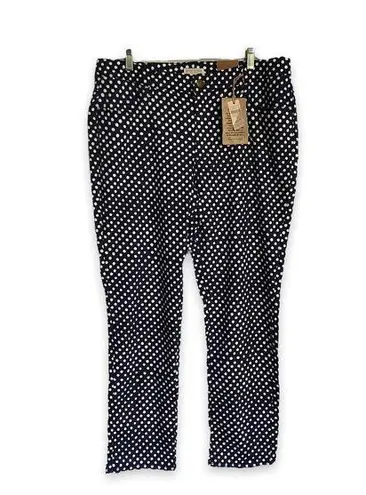 Coldwater Creek Women Jeans 16 Seeing Spots Ankle Jeans Blue White Polka Dot NEW