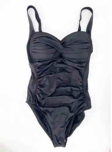 Sea Level Australia Eco Essentials Twist Front Multifit Black One Piece Swimsuit Size 6