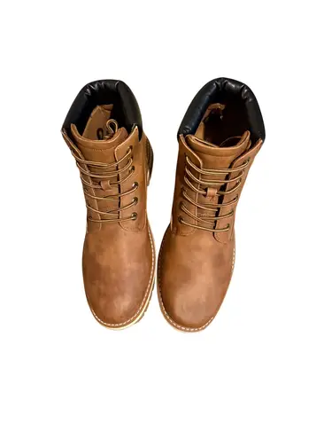 Bruno Marc Men’s Classic Faux Leather Casual Warm Cold Weather Work Boot Brown Size 14