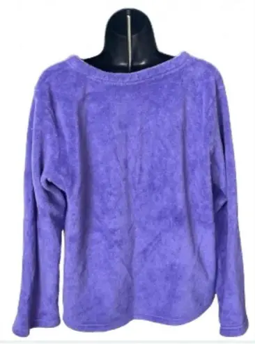 Cuddle Up in Comfort: Purple Velvety Plush Fleece Pullover Top size xl