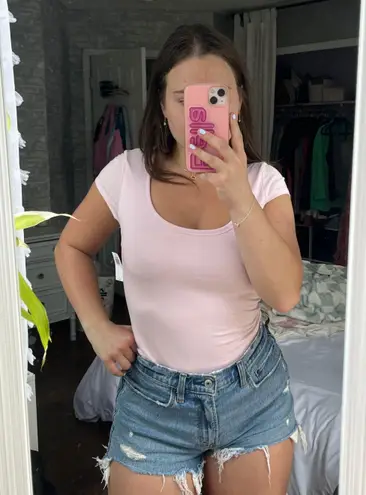 Old Navy Baby Pink Scoop Neck Bodysuit