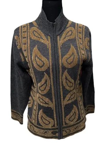 Pendleton Sweater Womens Small Gray Cardigan Full Zip Wool Acrylic Jacket VTG