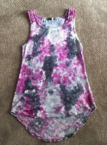 T Party Fashion Shades of Purple & Grey Tie Dye Tank Top