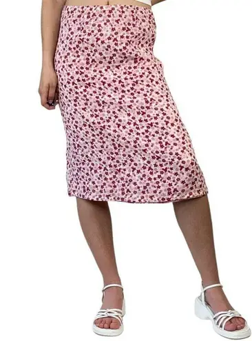 Christopher & Banks Vintage 90s Pink Reversible Floral Skirt