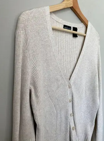 Moda International Women's Size XL Long Sleeve Knit Chic Trendy Beige Cardigan Tan