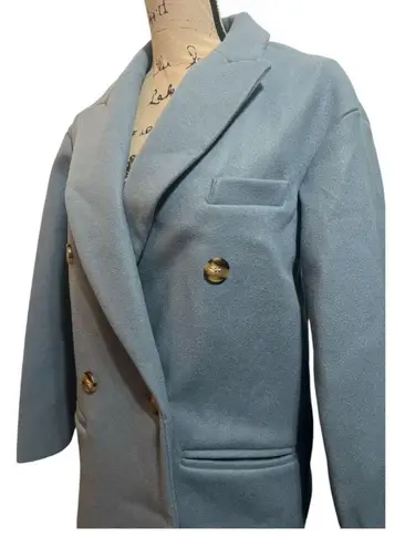 Topshop NWT $160  Blue Brooke Double Breasted Blue Coat Sz 2
