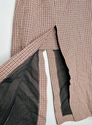 Maje Jaisa Brown Plaid Wool Blend Front Back Slit Edgy Pencil Skirt Size US 8 - Image 7