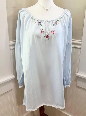 Whimsical Garden Party Tunic | Boho Floral Embroidery | Size M/L