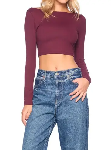 Susana Monaco Balletcore Long Sleeve Crop Top Boho Indie Luxe Coresupt2229 Sz M