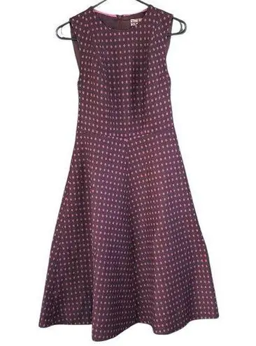 EUC Boden British Tweed by MOON Wool Blend Polka Dot Circle Skirt Dress Size 6