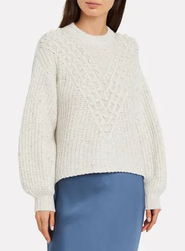 Saylor Keltie Pom-Pom Fisherman Sweater Sz XS