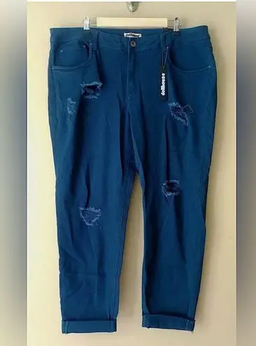 Dollhouse Teal Blue Distressed Skinny Ankle Length Jeans Modcloth Size 20 NEW