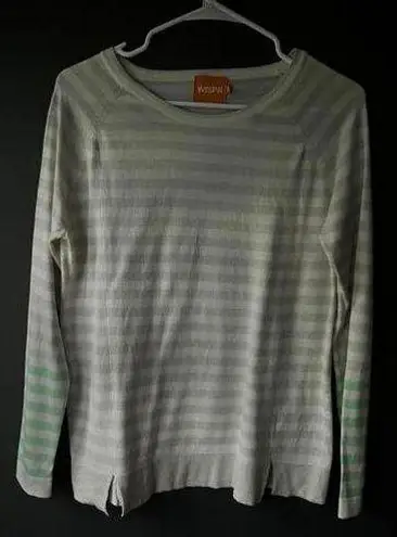 WISPR Gray and White Striped Long Sleeve Top with Contrasting Sleeves size XS