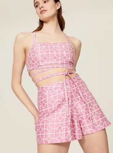 Alexis Women's Pink Valley Skort Shorts Geometric Abstract Print Size Large