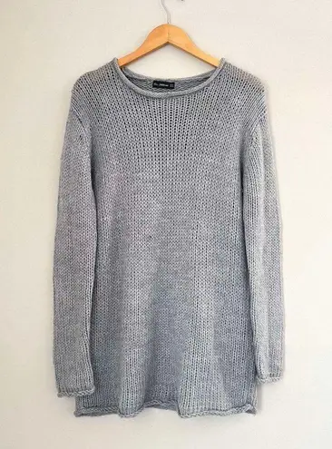 ZARA Gray Knit Long Sleeve Sweater Dress Size Medium