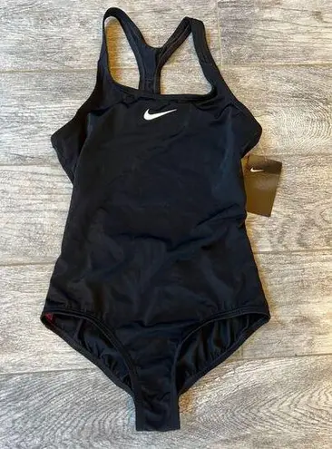 Nike NWT  Swimsuit One Piece Athletic active size Large black Racerback Modest