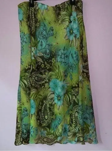 Lane Bryant  18/20 Maxi Skirt Tropical Floral Paisley Boho Pull On