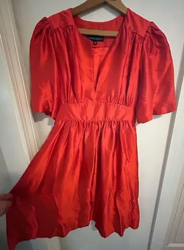 Cynthia Rowley COPY - COPY -  burnt orange 100% silk dress for Fall 2023.