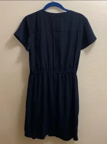 Alfani Dress Navy Blue With Pockets Shoulder Decoration Women’s Size 8