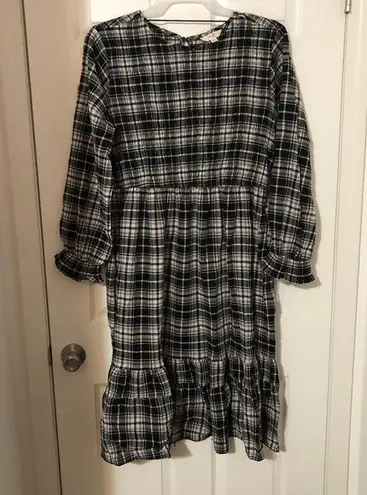 Terra & Sky  Dress Women’s Size 1X Black/White plaid NWT