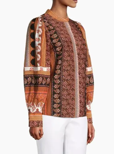 NWT Kobi Halperin Amy Printed Silk Blouse, Size L New w/Tag Retail $398 SOLD OUT Size L