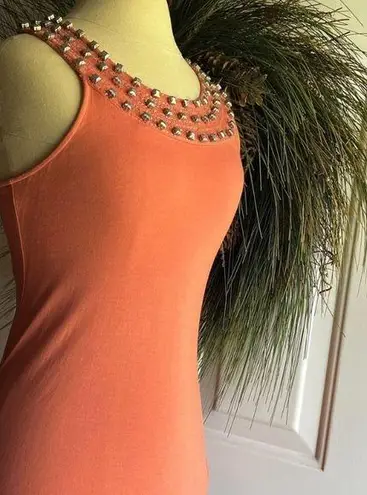 Ruby  Sky salmon/peachy/coral/orange color sleeveless halter style tank top