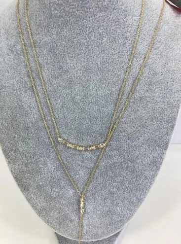 NWT Argento Vivo Layered Gold Drop Necklace