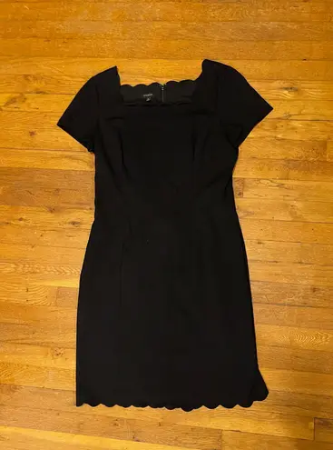 Talbots Black Scalloped Cocktail Dress