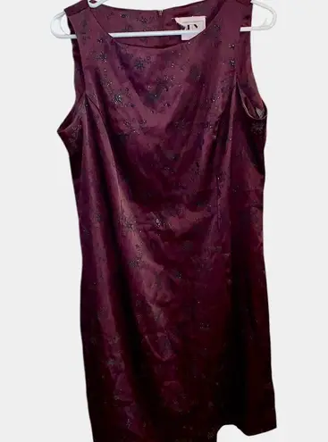 Vintage 90s purple burgundy black glitter floral mini Party Dress whimsigoth Size 10