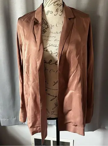 Wilfred Aritzia chocolate brown open front blazer size xs