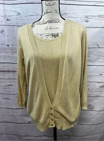 Cathy Daniels  size large sparkly tan one piece pullover sweater