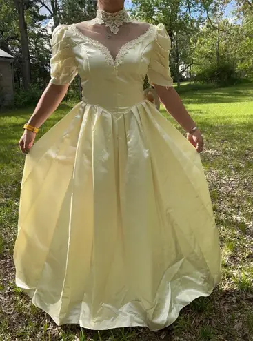 Jessica McClintock 80s  Wedding Dress Cinderella Cottagecore Victorian Style NWT