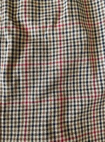 John Galt Skirt Sz XS Plaid Mini Preppy High Rise Dark Academia Brown Slit Cara