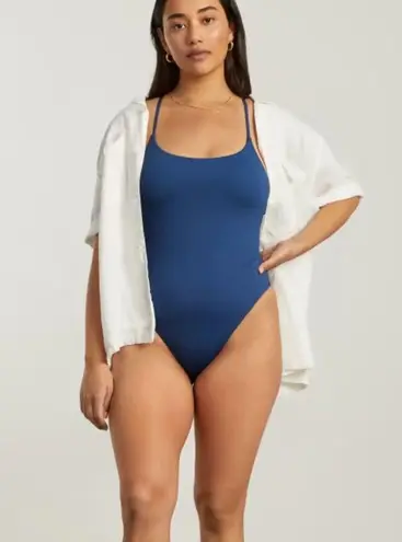 Everlane  The String One-Piece Swim Blue Swimsuit Size L