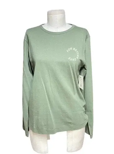 For Better Days Shadow Long Sleeve Dark Green T