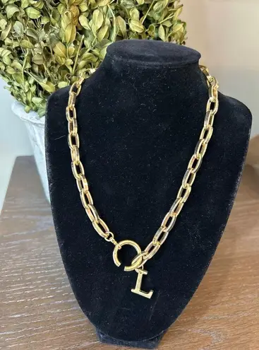 joolz by Martha Calvo Initial Lariat "L" Gold