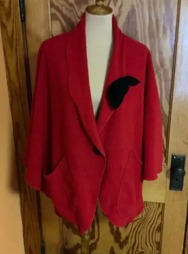 Vintage 90s red fleece cape Size L