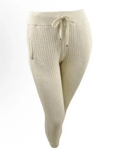 Ralph Lauren Lauren  Cable-knit Jogger Pants Plus Size XXL, Winter Cream NWT $145