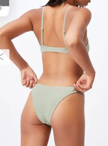 Cotton On New refined high side Brazilian bikini bottom khaki Terry green by