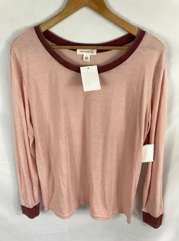 Treasure & Bond NWT Nordstrom Ringer T Shirt Long Sleeve Pink Smoke Large